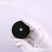 Rubber Coated Round Magnet with screw hole